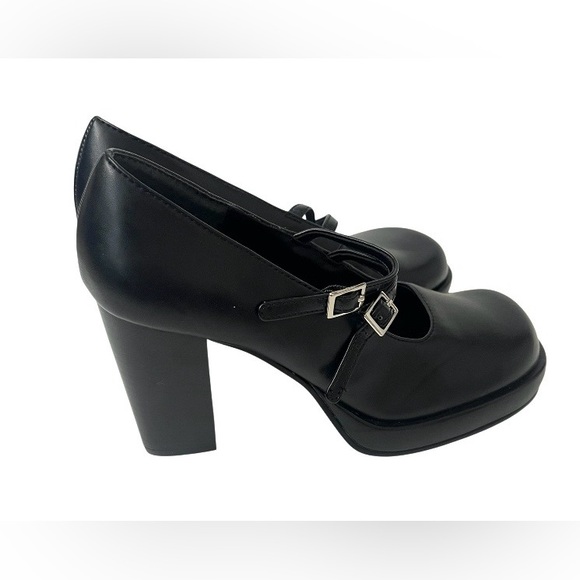 Y2K Mudd Women's Black Mary Jane Platform Heels - Size 7.5 - Picture 2 of 10